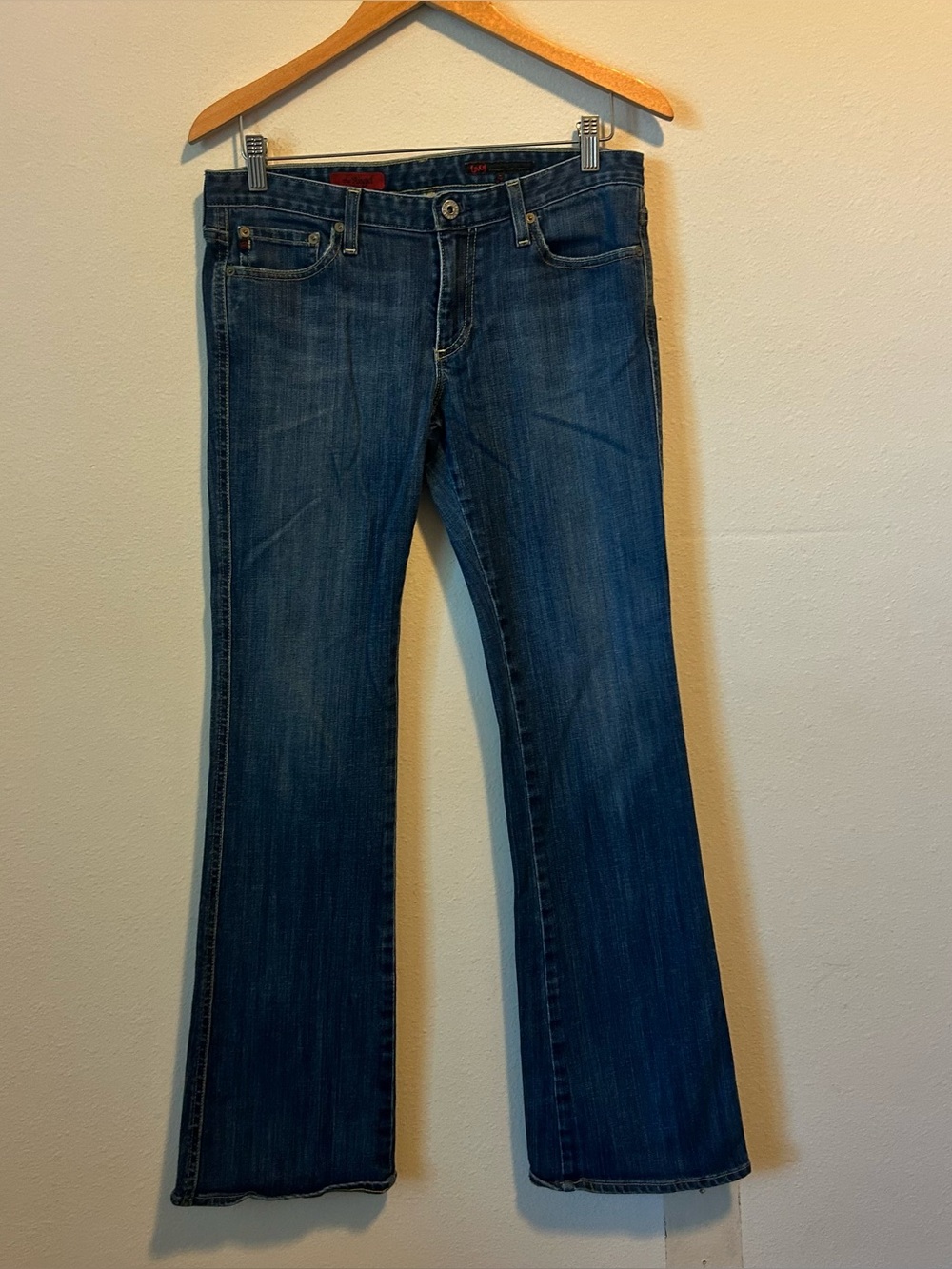 AG Adriano Goldschmied Women’s 30R Dark Blue Low Rise Flare The Angel Jeans